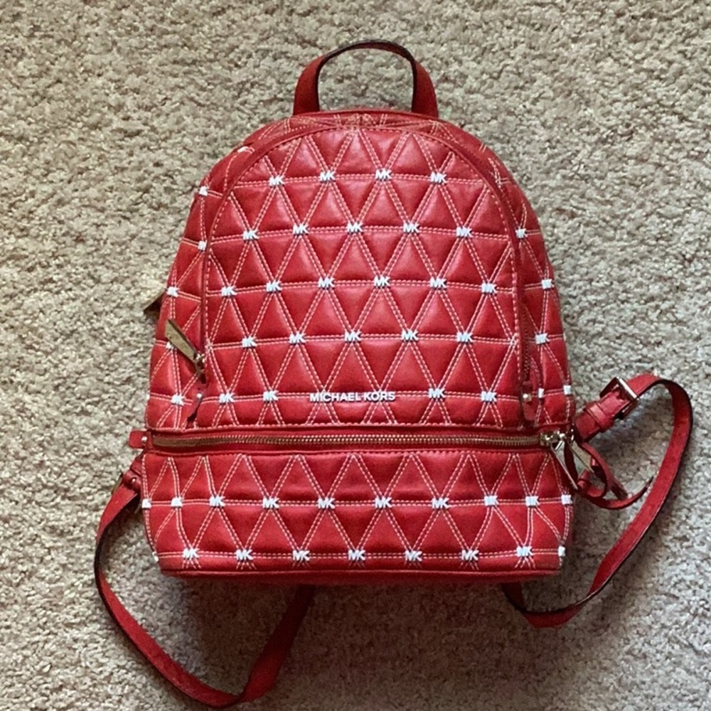 Michael Kors Red logo backpack
